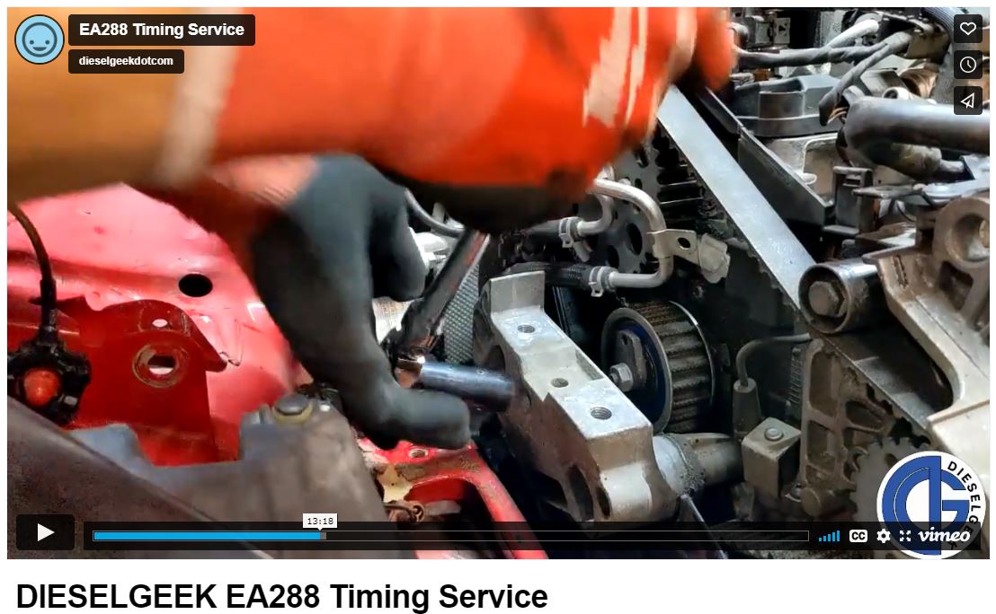 INSTRUCTIONAL VIDEO (Timing Service) for 2015-2016 TDI Golf, Jetta, Beetle, Passat and Audi A3 (EA288)